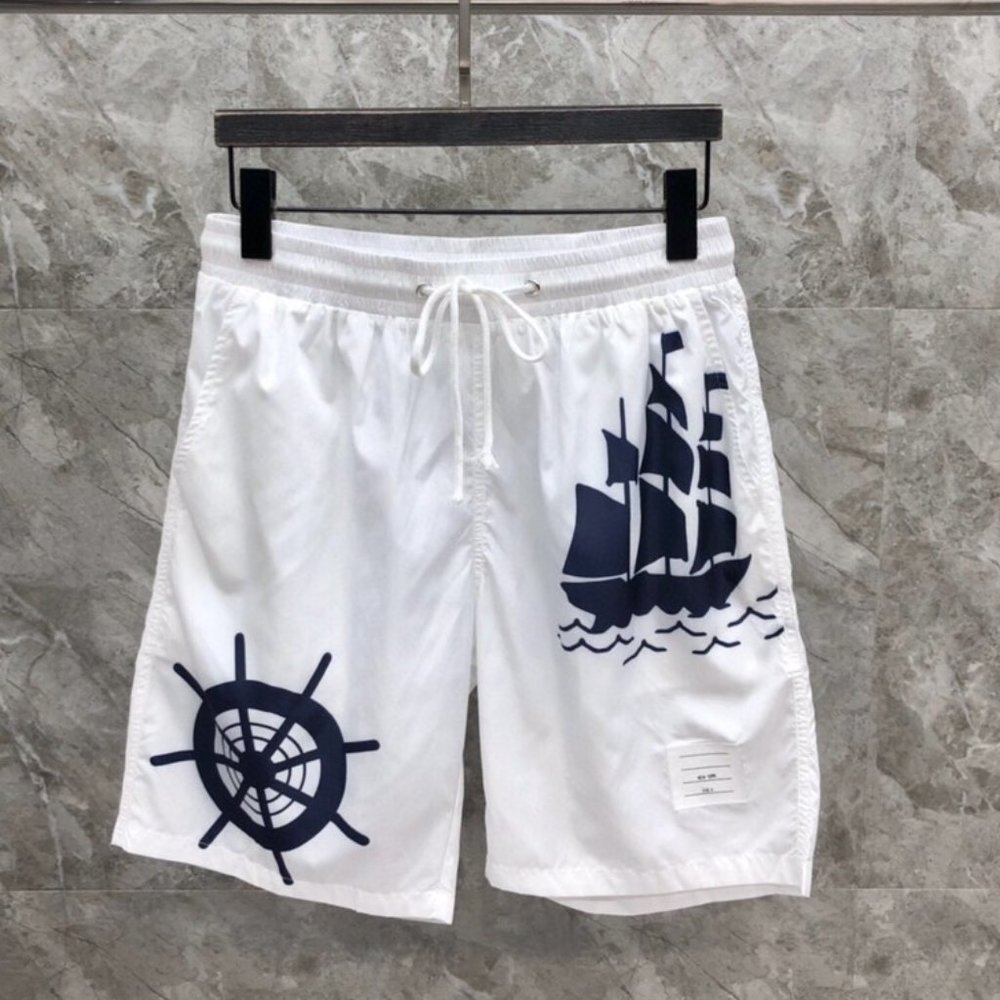 THOM BROWNE Boat crossing beach shorts